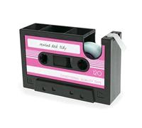 1 Pcs Distributeur de Adhésif Porte-Stylo Rétro Cassette Distributeur de Drôle Mignon Distributeur de Rose-Noir