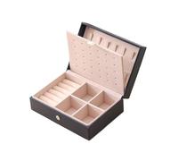 1 Pcs,Double Layer Storage Box Princess Simple Style Leather Flip Type Jewelry Travel Home Portable Pour Les Voyages, Le Lavage