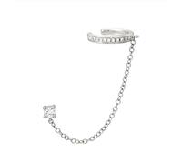 1 pcs Gothique Punk Menottes Chaîne Boucles d'oreilles Véritable Argent 925 Boucles d'oreilles Européennes Lien Chaîne pour Femmes/Fille, 4