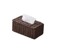 1 Pcs Imitation Rattan Woven Tissue Box Large Capacity Vintage Paper Towel Napkin Holder Dining-Table pour Ameublement Décoration(Coffee)