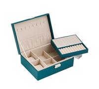 1 Pcs,Layer Storage Box For Men And Women Large Capacity Leather Jewelry Hardware Latch Travel Portable Flip Lid Palm Pour Bagues, Colliers, Et Bracelets(Color 01)