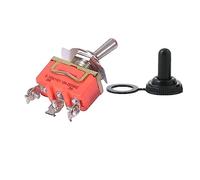 1 pcs Mini interrupteur à bascule 3 broches ON-ON 3 fichiers 15 A 250 V AC Orange E-TEN1121 (Color : E-TEN1121)(E-TEN1121 w Cap)