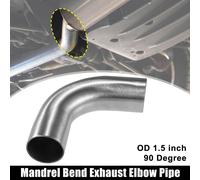 1 pcs OD 1.5 pouce 90 Degree Echappement Coude Tuyau SS304 Inox Acier