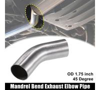 1 pcs OD 1.75 pouce 45 Degree SS304 Echappement Tuyau Coudé