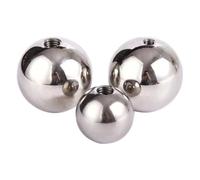 1 Pcs OD 10-60mm Fileté Demi-Trou Billes 304 En Acier Inoxydable Bille De Forage Trou Aveugle Métrique Filetage Femelle M6(50mm)