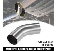 1 pcs OD 2.25 pouce 45 Degree Echappement Coude Tuyau SS304