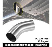 1 pcs OD 2.75 pouce 45 Degree Echappement Coude Tuyau SS304