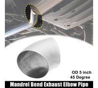 1 Pcs OD 5Pouce 45 Degré Échappement Coudé Tuyau SS304 Inoxydable Acier