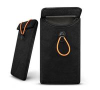 1 Pcs Pochette Faraday 17x9.5 Cm, pour Clés de Voiture et Téléphone Portable, Smartphone et Cartes Bancaires, Étui Cage Faraday Étanche Anti-Ondes GPS NFC 5G avec Protection Antivol RFID （Noir）