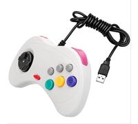 1 Pcs Pour Sega Saturn Usb Filaire Jeu Contrôleur Gamepad Joypad Joystick Pour Pc - Blanc