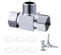 1 Pcs Robinet 3 Voies T Adaptateur Pour Robinet de WC Divertisseur Valve, avec 6 Joints en Caoutchouc pour Salle de Bain, Jardin, Cuisine