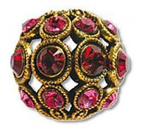 1 pcs Round Rhinestone Bracelet Spacer Charm Beads with Swarovski Elements 742 13 mm ruby rose Old Gold