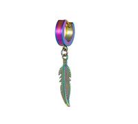 1 PCS Simple Plume Pendentif Boucles d'oreilles Homme Femme Acier Inoxydable Boucles d'oreilles Unisexe Mode Personnalité Oreille Bijoux Accessoire, taille unique, Agate
