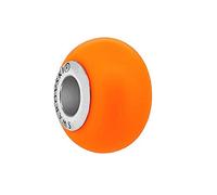 1 pcs SWAROVSKI BeCharmed Pearl 5890 Charm big hole bead, 14 mm Crystal Neon Orange Pearl, Steel (Swarovski Becharmed Pearl 5890 Charm Big Hole Perle Néon orange)