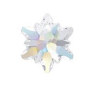 1 pcs SWAROVSKI CRYSTALS pendant Edelweiss 6748 flower crystal stone with hole, 18 mm Crystal AB Matte Edge (Cristaux Swarovski Pendentif Edelweiss 6748 Fleur Cristal Stone avec trou Crystal AB)
