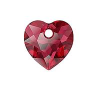 1 pcs SWAROVSKI CRYSTALS pendant Heart Cut 6432 crystal stone with hole, 14.5 x 14.5 mm Scarlet Red (Cristaux Swarovski Pendentif Coeur Coupe 6432 Pierre de cristal avec trou rouge)