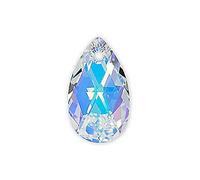 1 pcs SWAROVSKI CRYSTALS pendant pear-shaped 6106 crystal stone with hole, 22 x 13 x 8 mm Crystal AB (Cristaux Swarovski Pendentif en forme de poire 6106 en forme de cristal avec trou Crystal AB)