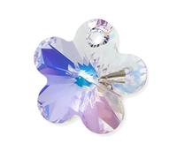 1 pcs SWAROVSKI ELEMENTS pendant flower 6744 crystal stone with hole, 12 mm Crystal AB (Swarovski éléments pendentif fleur 6744 pierre de cristal avec trou Crystal AB)