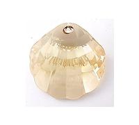 1 pcs SWAROVSKI ELEMENTS pendant seashell 6723 crystal stone with hole, 16 mm Crystal Golden Shadow (Éléments Swarovski Pendentif Saishell 6723 Cristal Stone avec trou doré)