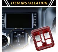 1 Pcs Tableau Bord Fenšºtre Interrupteur Bouton Couverture Garniture Pour Jeep Wrangler Jk Jlu Centre Console Fenšºtre Bouton Interrupteur Garniture Abs Rouge Carbone Fibre