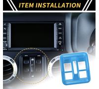 1 Pcs Tableau Bord Fenšºtre Interrupteur Bouton Couverture Garniture Pour Jeep Wrangler Jk Jlu & IllimitšŠ 4 Porte Centre Console Fenšºtre Interrupteur Garniture Abs Clair Bleu