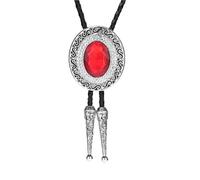 1 Pcs Western Cowboy Vintage Bolo Tie - Grand Verre Strass Mode Bolo Tie Cowboy Polo Tie ， Hommes Fait À La Main En Cuir Vintage Pendentif Bolo Ties Cravate Pour Femmes, Cadeau Parfait, 100 Cm
