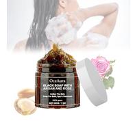 1 Pcs Zawina Morocco Black Beldi Soap, Black Soap with Argan and Rose, African Black Soap Bar Exfoliating Soap, Body Scrub, Deep Cleansing and Softening Skin