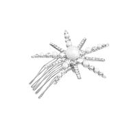 1 peigne à cheveux en perle - peigne à cheveux de mariée, vis à cheveux de mariage avec fleurs de mariage | Perruqueuse avec pinces à cheveux en or argenté pour cheveux de s