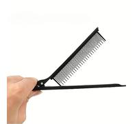 1 peigne à cheveux noir - Outil de tissage de queue - Clip intégré - Peigne à dents fines - Pour coiffeuse, coiffeuse, quotidien, voyage