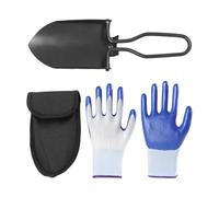 1 pelle de jardin avec sac de rangement, 1 paire de gants de jardin, pelle pliable multifonctionnelle, petite pelle de jardinage pour désherber, pelle portable