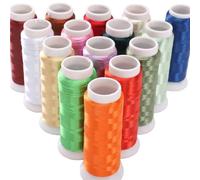 1 pelote de fil à tricoter, environ 1200 m/rouleau de polyester sans nœuds, enveloppé de fil floral, rouleaux de couture, brodés à la main (vert kaki)
