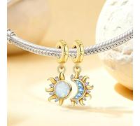 1 pendentif à double tête motif soleil, lune et étoiles, convient pour la fabrication de bijoux et les tenues quotidiennes assorties à la décoration de bijoux, cadeaux d'anniversaire pour votre amour