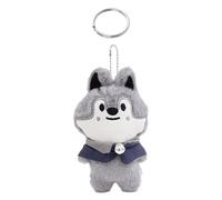1 Pendentif Loup Gris Gris, 1 Porte-Clés, Pendentif en Peluche D'Université, Jouet Animal De Dessin Animé, Pendentif De Sac À Dos, Porte-Clés d'art Simple.