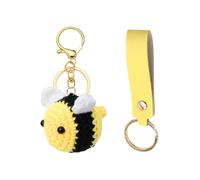 1 Pendentif Petite Abeille Et 1 Ceinture De Rechange, Porte-Clés Tissé en Peluche, Accessoires De Pendentif Mignons, Pendentif Crocheté À La Main.