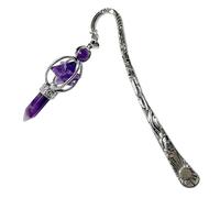 1 pendentif rotatif en améthyste qui peut être utilisé comme marque-page. Ce livre vintage est un marque-page métallique pour les femmes et un cadeau en cristal pour les lectrices