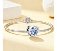 1 pendentif tendance en forme de cœur en argent 925, douze constellations, perles pour bijoux assortis et tenues quotidiennes, cadeau pour femme, cadeau pour maman, cadeaux de fête