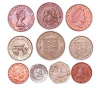 1 Penny - 10 Pence des PIÈCES 10 BAILLIAGE DE Jersey. Ancienne Collection DE PIÈCES DE Monnaie DE L’ÎLE DE LA Manche, Depuis 1968. pour Votre Tirelire, Porte-Monnaie ET Album pour LA Monnaie