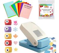 1 perforateur de timbre de 20,3 cm avec 5 pièces en forme de perforateur pour papier, scrapbooking, fabrication de cartes, loisirs créatifs