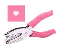 1 perforatrice manuelle en forme de cœur de 16 cm de long et 6,3 mm de diamètre avec couverture rose en cuir épais doux (cœur de 6 mm )