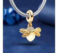 1 perle argentée colorée en forme d'abeilles lucioles brillantes pour la | Assortiment de tenues quotidiennes et de bracelets, décorations de Noël, breloques pour la fabrication de bijoux