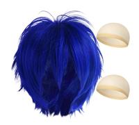 1 Perruque Courte Et 2 Filets À Cheveux, Accessoires De Cosplay, Perruques D'Anime, Accessoires De Fête, Accessoires Pour Cheveux