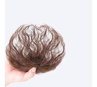 1 perruque marron clair pour le haut de la tête, perruque pour femme - Postiche de cheveux fins et bouclés de rechange - Postiche duveteuse à clipser sans couture - Accessoires de soins capillaires
