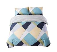 1 Personne 140x200cm Coton Rose Noir Housse de Couette avec 1 Taie d'oreiller, Marbre Gris Blanc Géométrique Housse de Couette 3D Animal Baleine, Fille Garçon Parures de Lits (Blanc bleu Jaune)