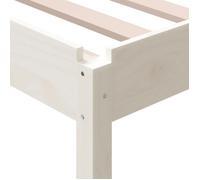 1 personne, Cadre de lit simple, Lit empilable ,sans matelas, blanc 90 x 190 cm - Bois de ,Pin massif - {1 pièce} kfd7947045