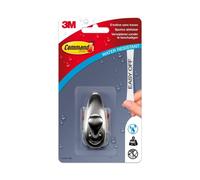 1 Petit crochet 3M Command¿ Métal brossé avec languettes résistantes à l'eau, 2 languettes, 500 g