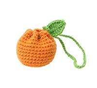 1 petit sac à main mignon en forme de fruits pour garder la sécurité mini sac portefeuille portable pratique à tricoter petit sac à main avec cordon de serrage orange pour porte-monnaie et pochettes