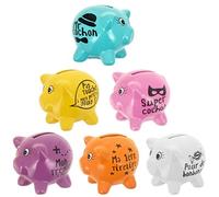 1 PETITE TIRELIRE COCHON CERAMIQUE 8 X 7 CM COLORE DECO JOUET