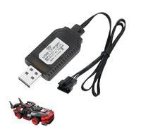 1 pezzi 7.4V USB Chargeur Câble RC Universel avec Connecteur pour Batterie LiPo 2S SM-4Pin - Compatible avec Voiture RC, Bateau RC, Drone RC, Avions RC et Autres Jouets Télécommandés