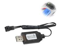 1 Pezzi 7,4V USB Chargeur Câble RC Universel, Connecteur SM-4Pin pour Batterie LiPo 2S, Compatible avec Voiture RC, Bateau, Drone, Avion et Jouets Télécommandés