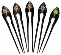1 Pic à cheveux en bois motif fleur, bijoux de cheveux, épingle à cheveux, 1 unité, différentes couleurs possibles